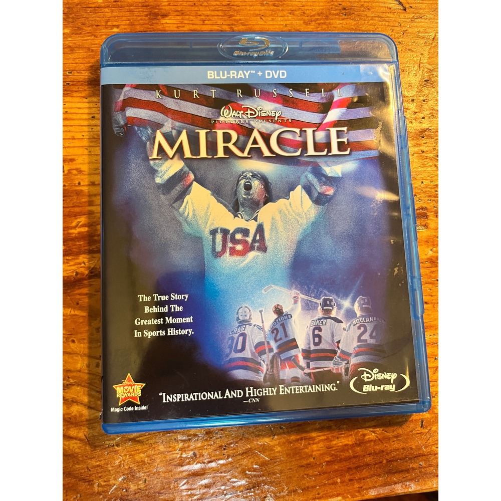 Miracle Blu-ray DVD 2-Disc Combo Pack Disney Kurt Russell 1980 Olympic Hockey